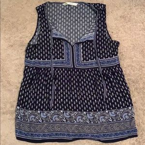 max studio patterned top, size small